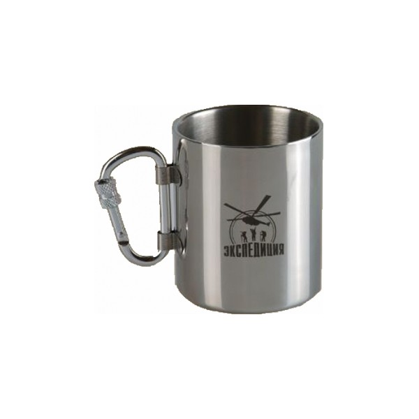 Термо-кружка из нерж. стали 230 мл с ручкой карабином