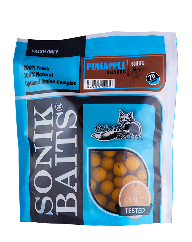 Бойлы вареные Sonik Baits 20 мм Pineapple (Ананас), 750г
